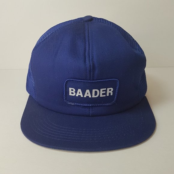 Vintage 80s BAADER Hat Snapback Trucker Hat Classic Cap Blue - Picture 11 of 15